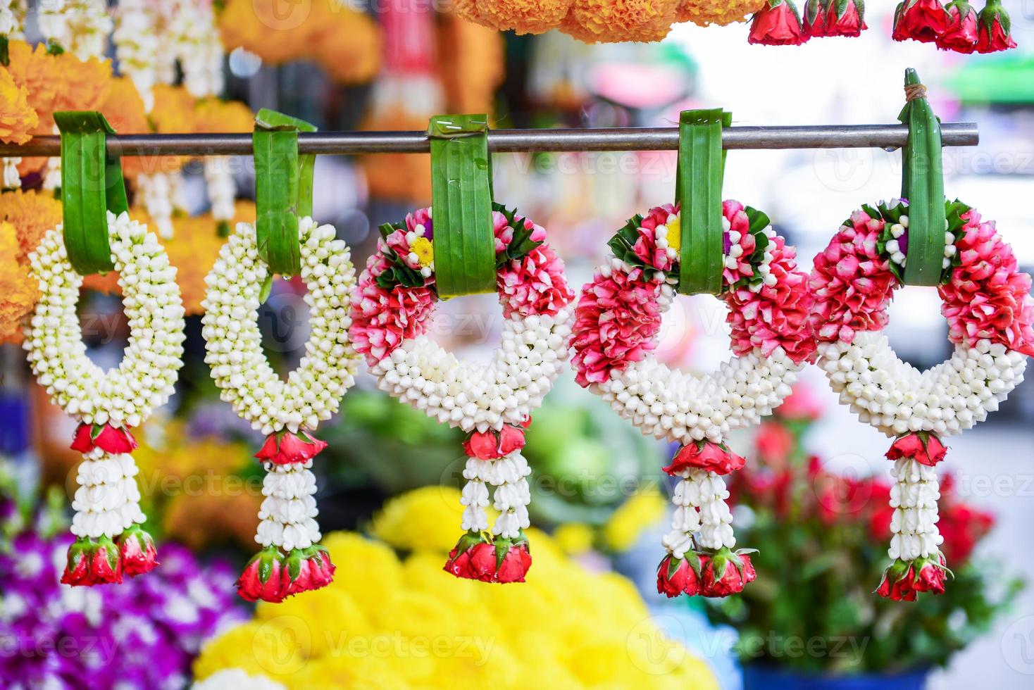 Thai traditional jasmine and rose garland photo