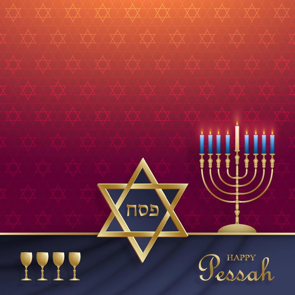 contento Pascua tarjeta, el pesar fiesta con bonito y creativo judío símbolos vector