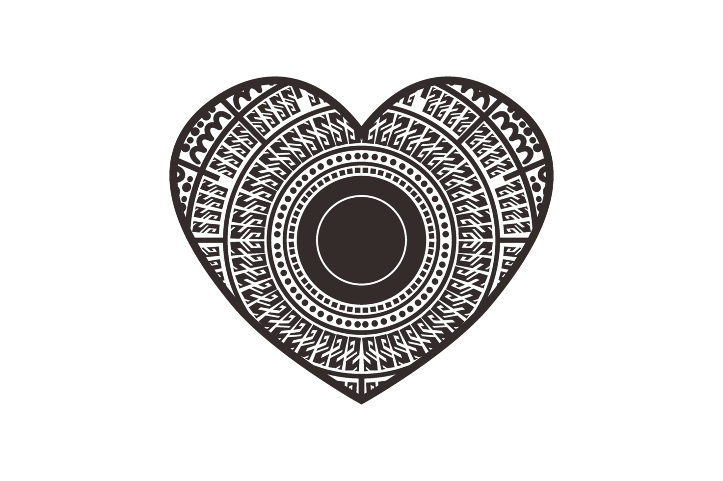 Valentine- Black Love Mandala Ornament Art Design png