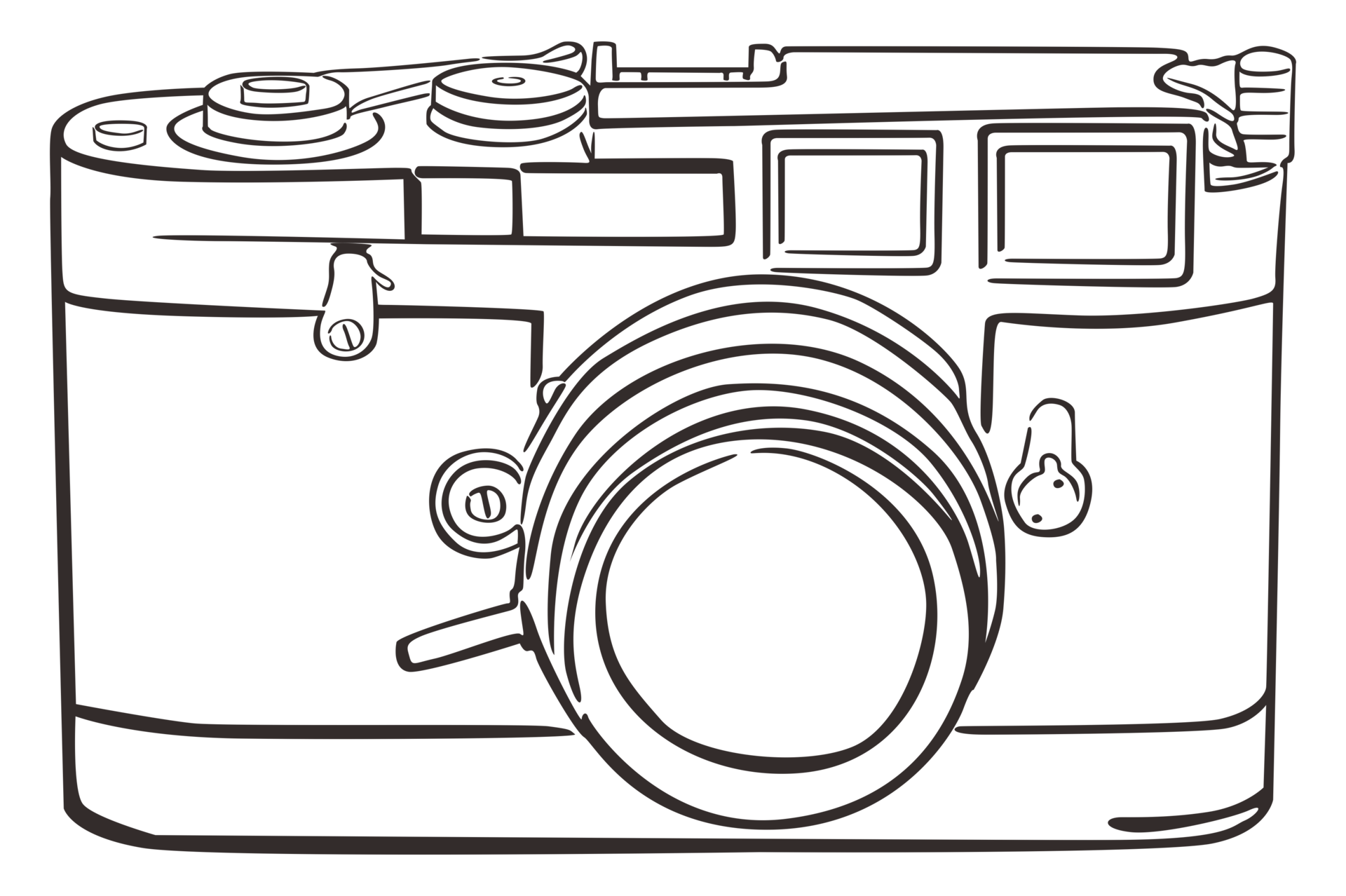 Technology - Classic Camera Line Art 21910159 PNG