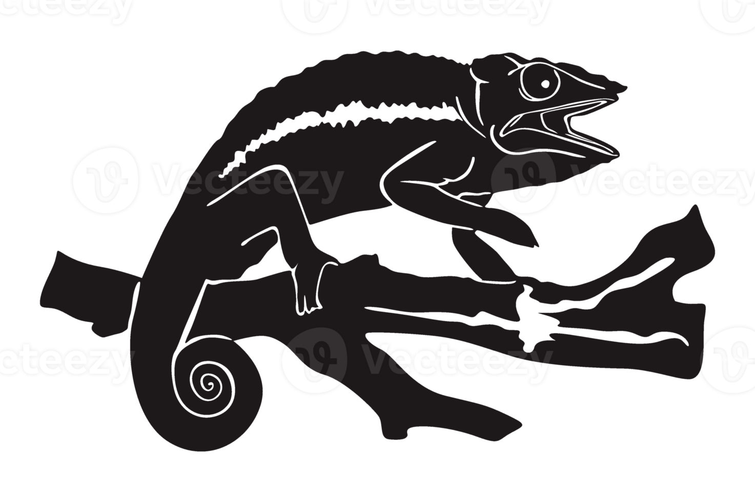 Black Silhouette Of Chameleon png