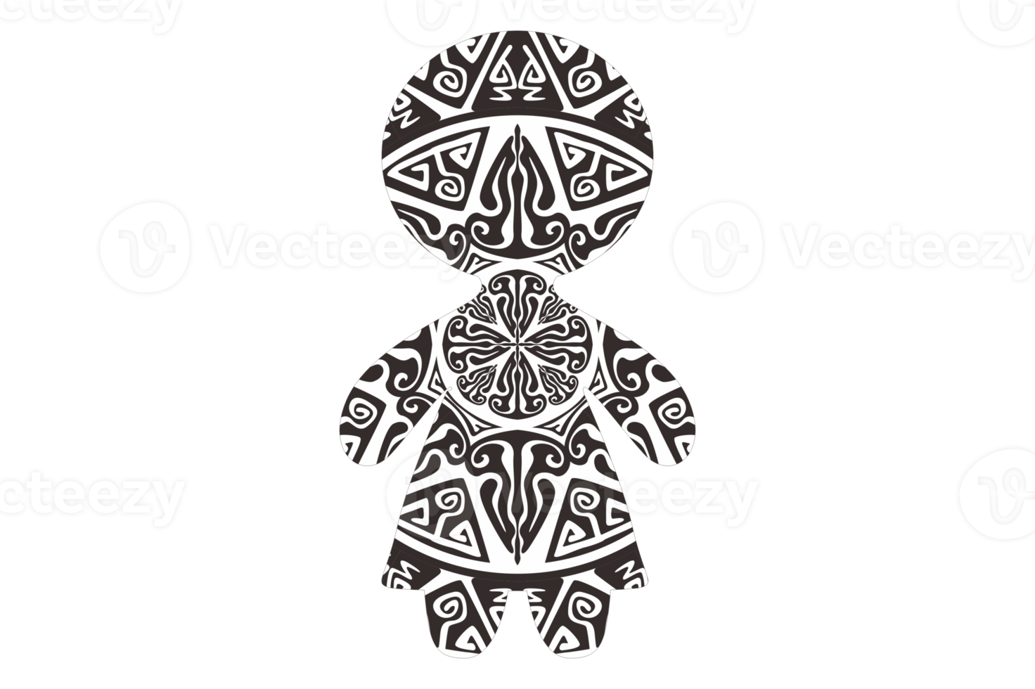 Mandala Ornament Design with Gingerbread Shapes png
