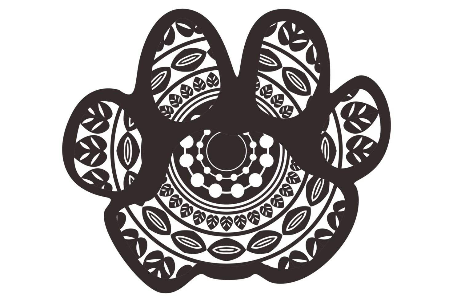 hund och katt Tass mandala prydnad design png