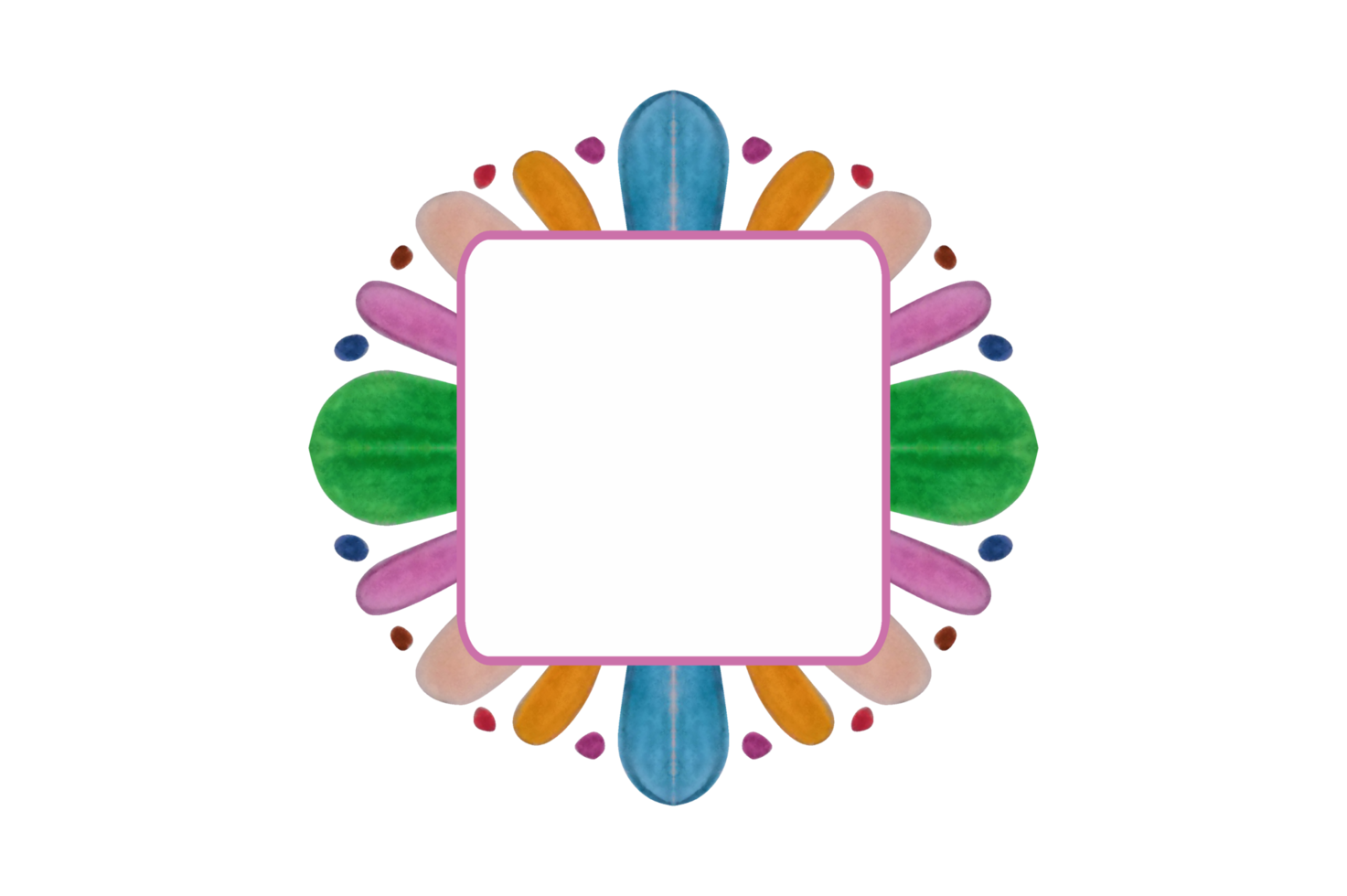Colorful Petal Ornament Border Design png