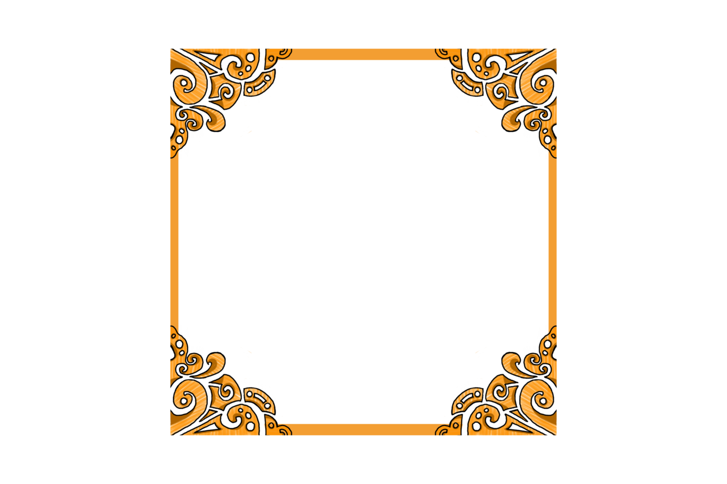 Yellow Swirl Ornament Border Design png