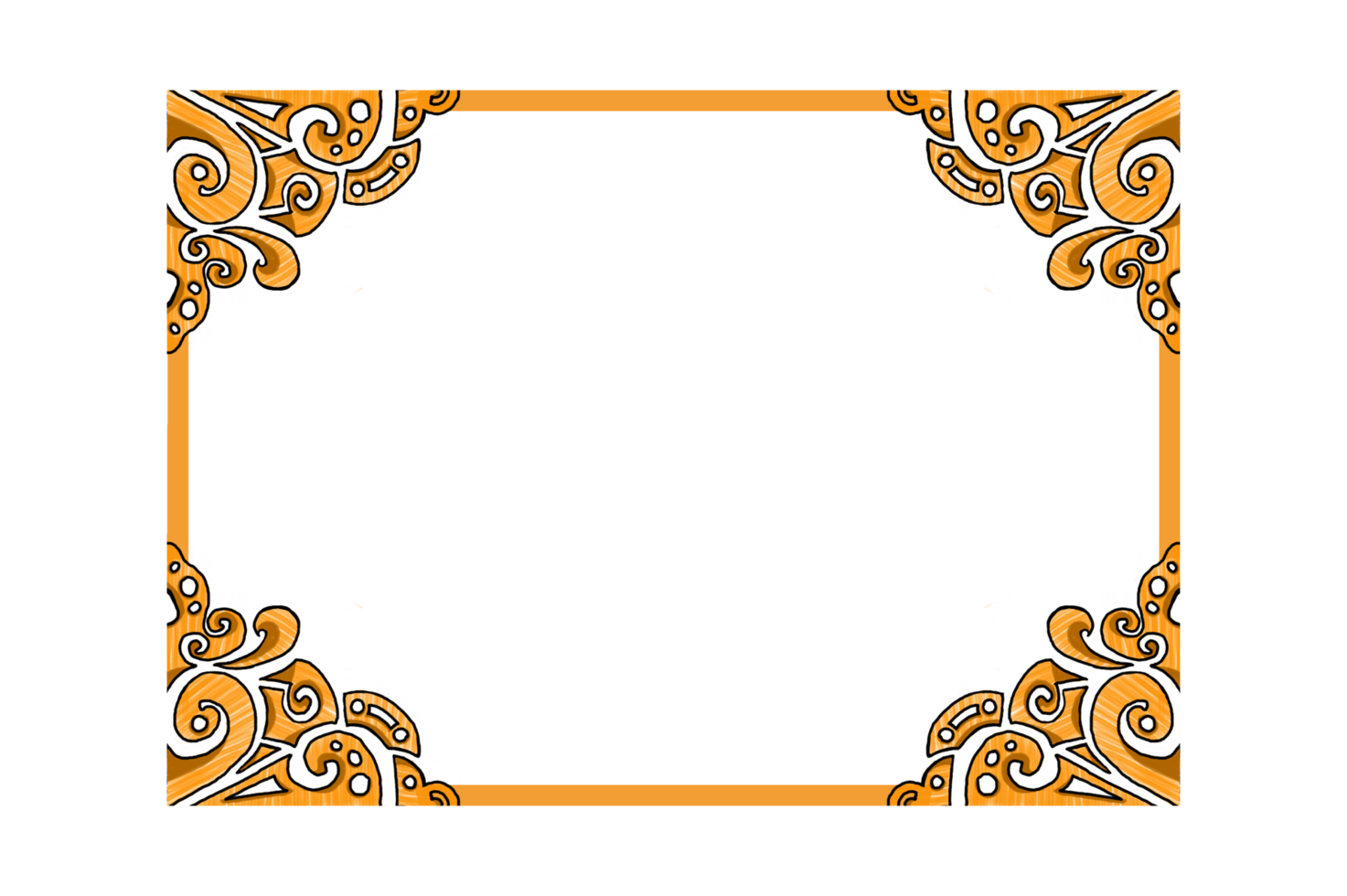 Yellow Swirl Ornament Border Design png