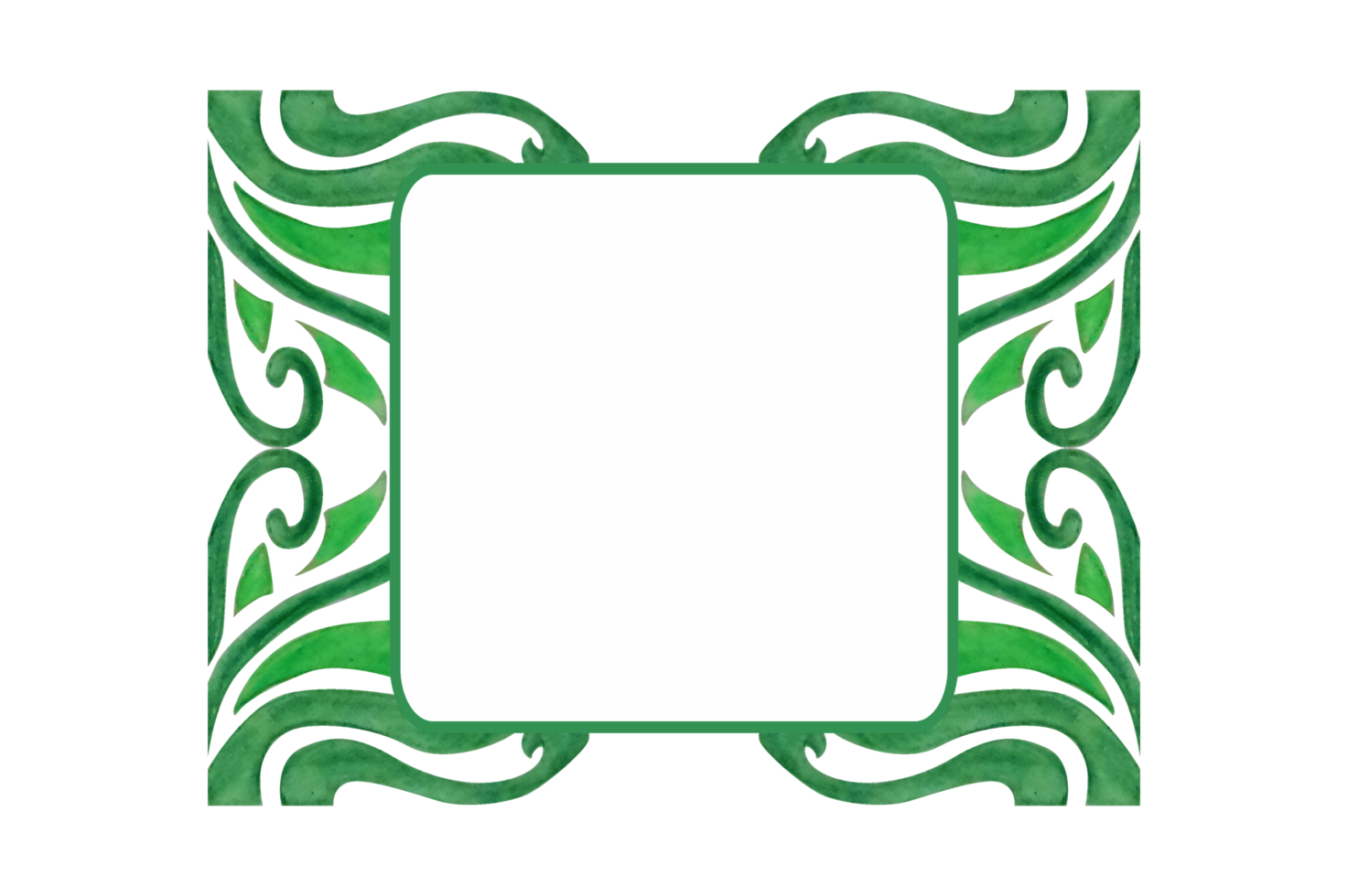 Green Plant Flora Ornament Border Design png