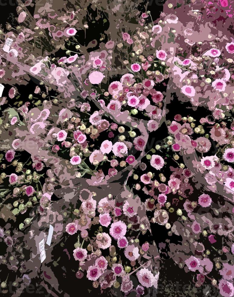 a bunch of pink wild flowers photo