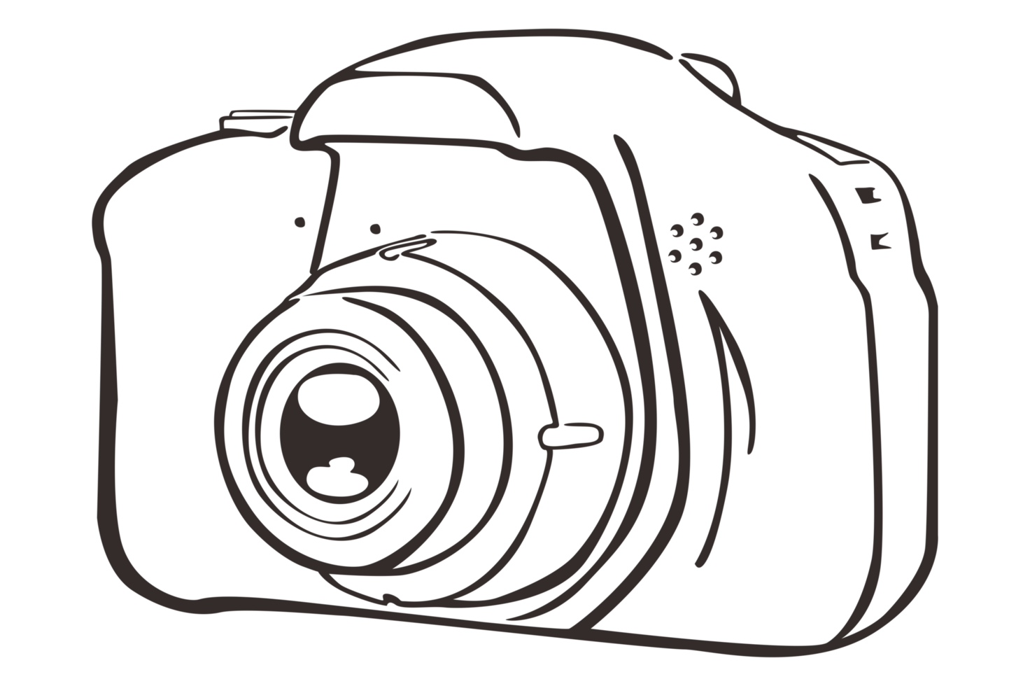 Technology - Camera Line Art png