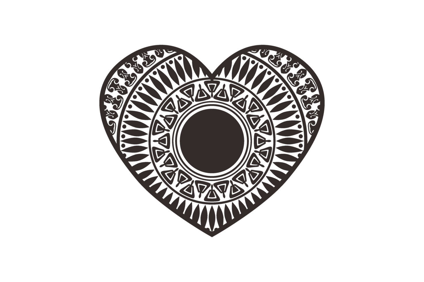 Valentinstag- schwarz Liebe Mandala Ornament Kunst Design png