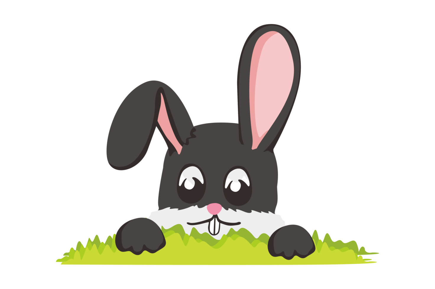 Easter Bunny - Adorable Bunny Hiding Behind the Grass png