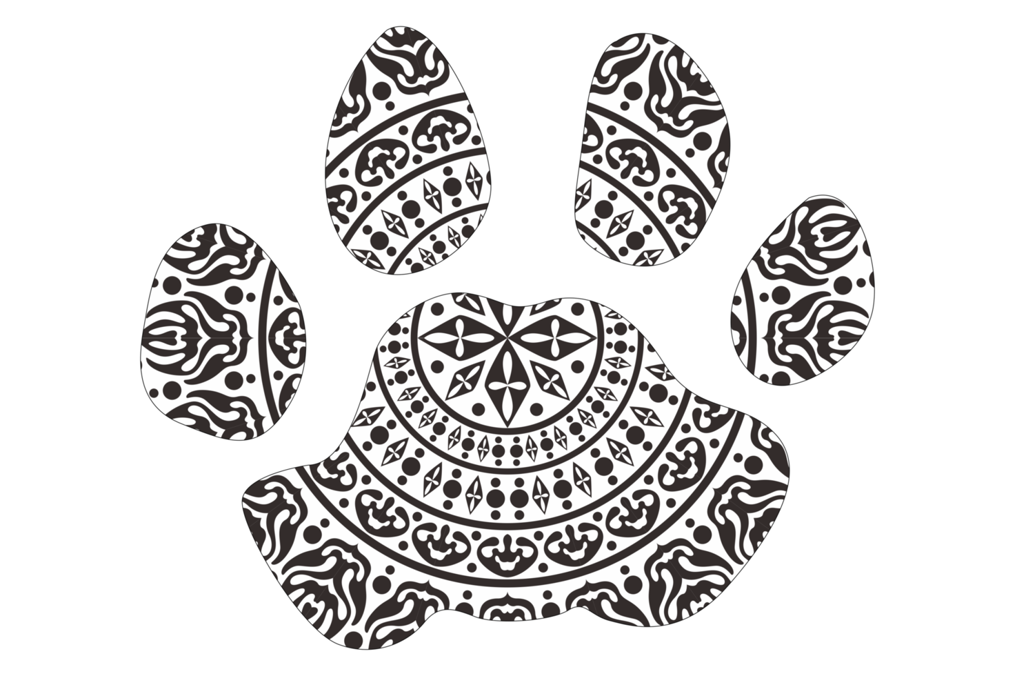 cane e gatto zampa mandala ornamento design png