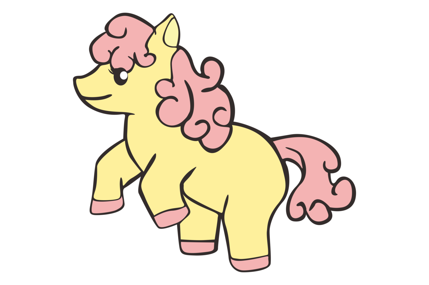 mignonne peu poney cheval dessin animé personnage png