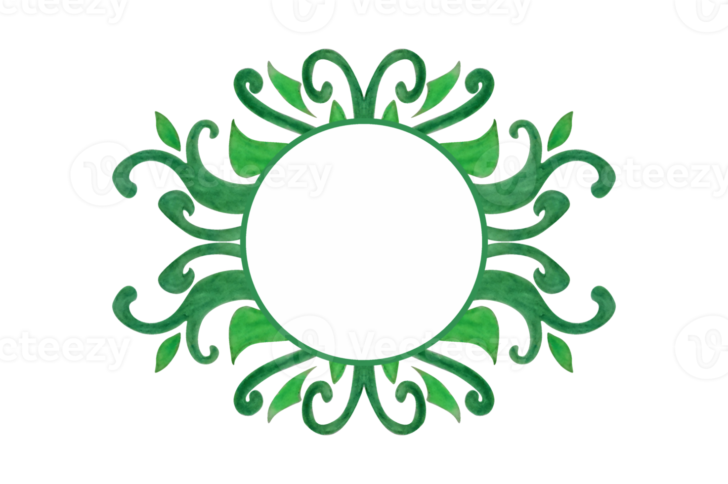 Green Plant Flora Ornament Border Design png