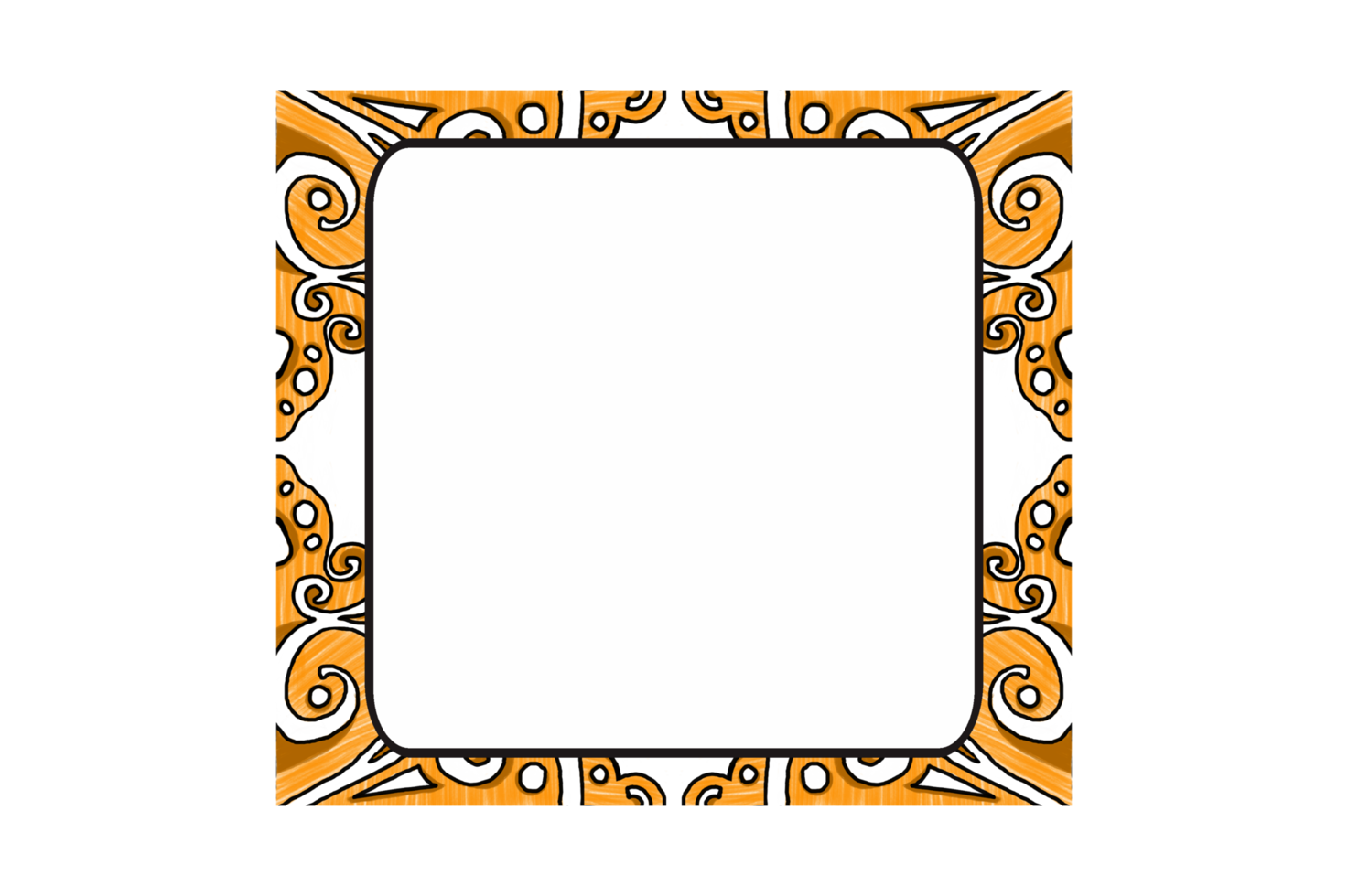 Yellow Swirl Ornament Border Design png