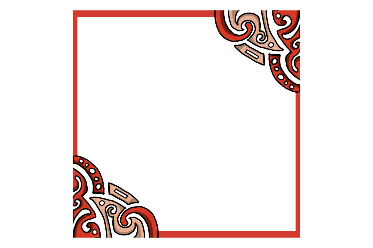 rojo chino estilo ornamento frontera diseño png