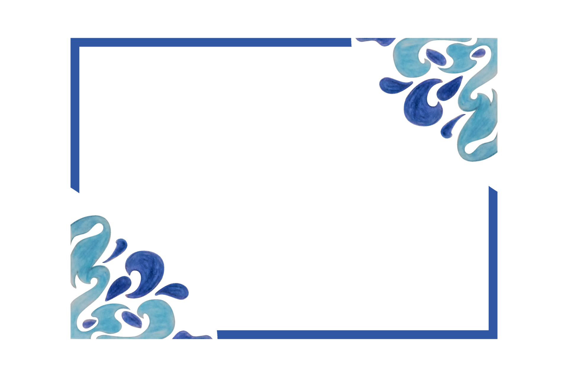 Blue Water Splash Ornament Border Design 21910582 PNG