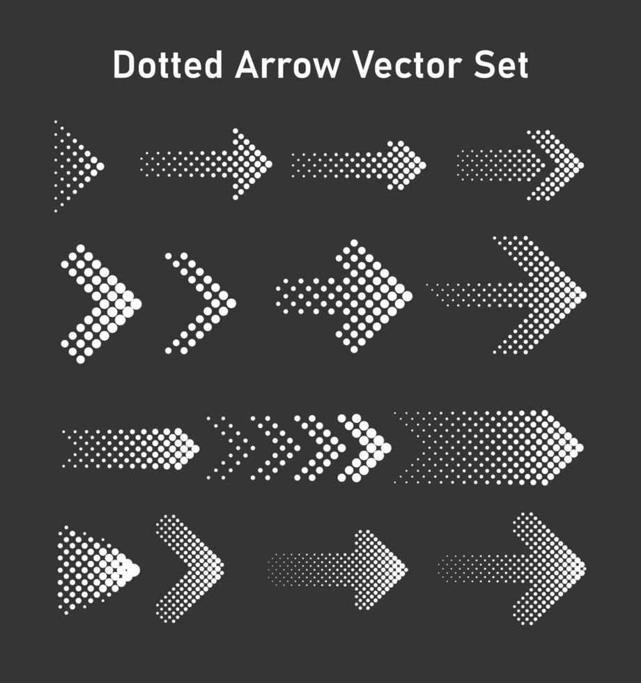 punteado flechas vector conjunto