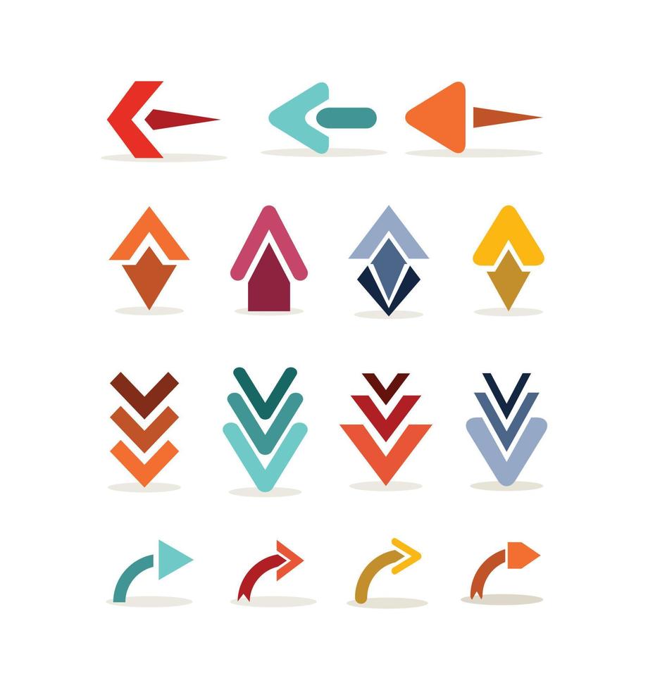 Collection of Creative Arrows in multiple colors vector