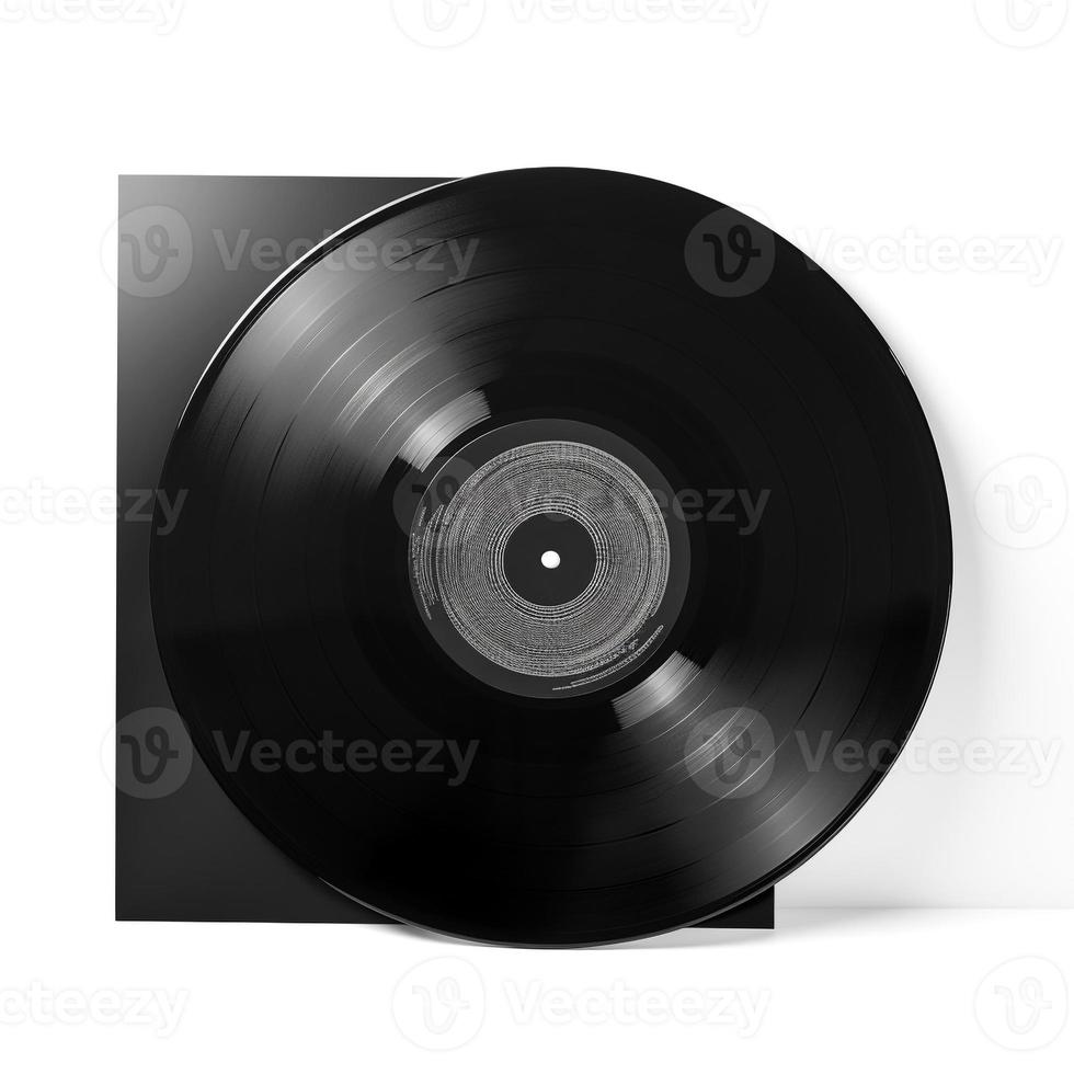 Vinyl record with turntable isolated on a white background AI generate photo