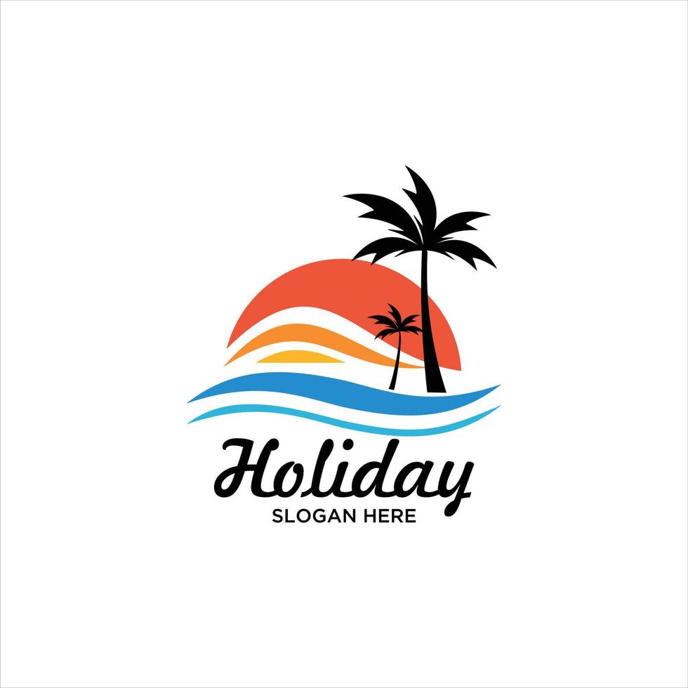 Summer holidays design Labels, Badges, emblem, vector illustration