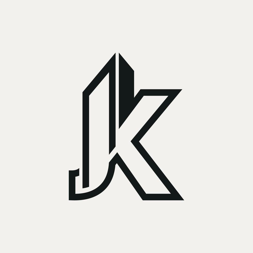 JK properties minimalist wordmark logo vector