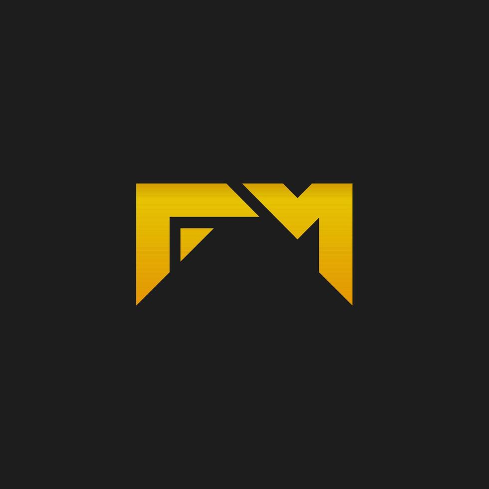symbol FM metal gold vector