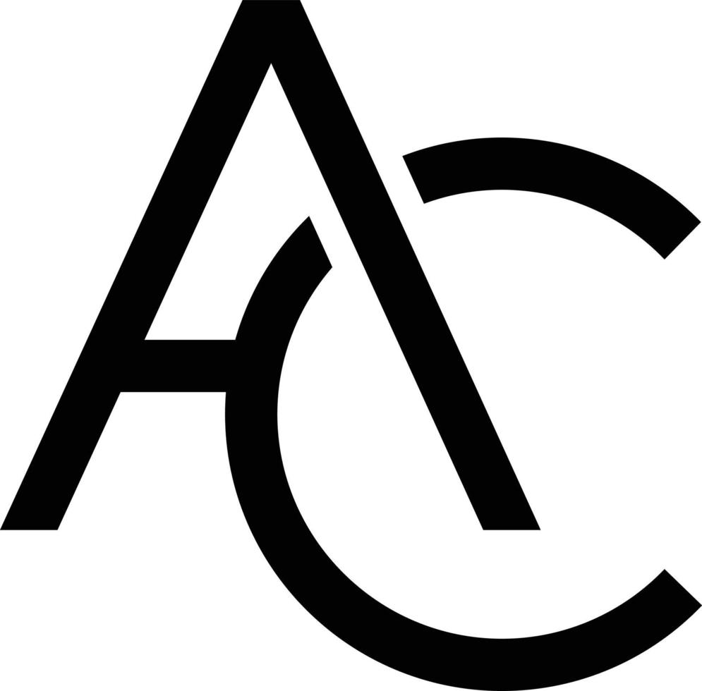 ac initial modern logo vector