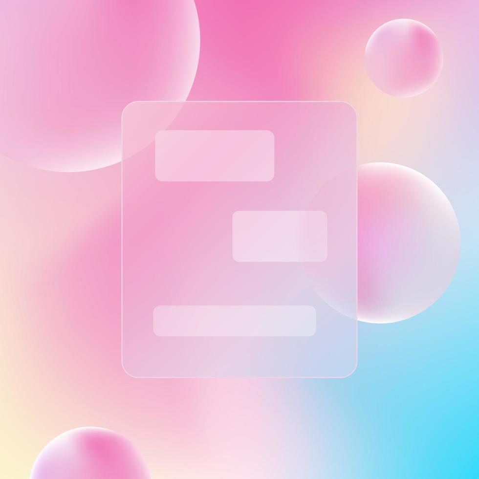 Glassmorphism vector concept. Glass effect login page. Mobile app concept. Vector