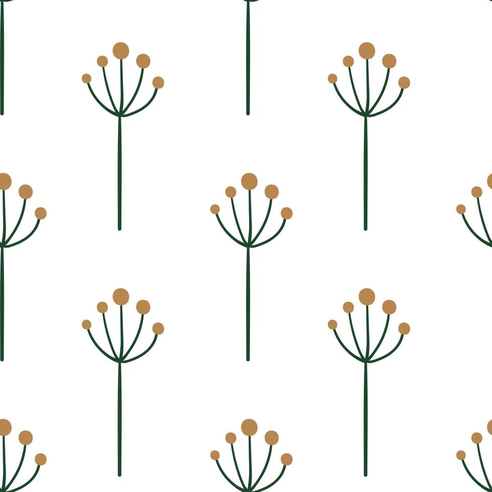 Cute floral seamless pattern with simple flowers vector