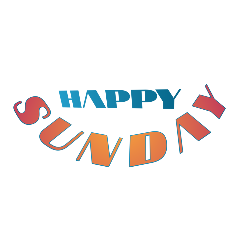 Picture of alphabetical happy Sunday logo in transparent background png