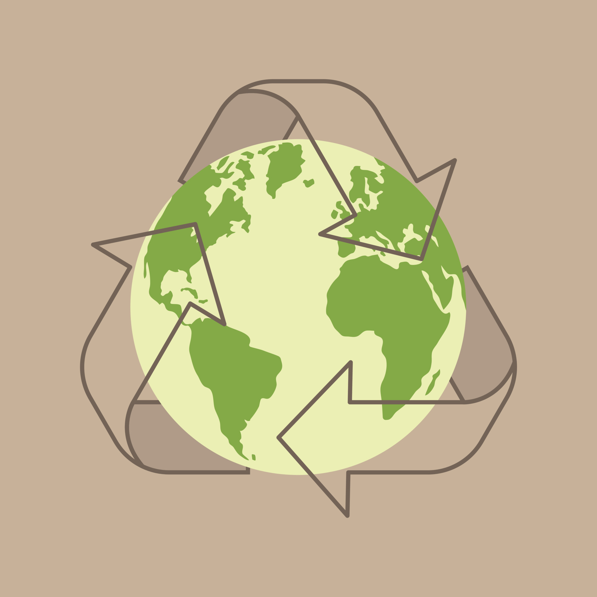 Ecology recycle concept with green earth saving and protecting nature