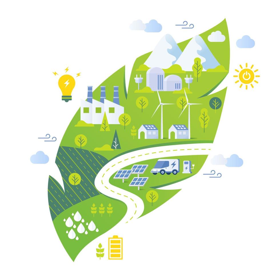 Green Energy ESG Sustainability Concept Illustration vector