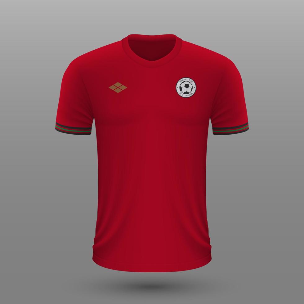 Realistic soccer shirt , Portugal home jersey template for football kit. vector