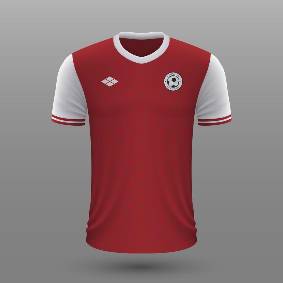 Realistic soccer shirt , Austria home jersey template for football kit. vector