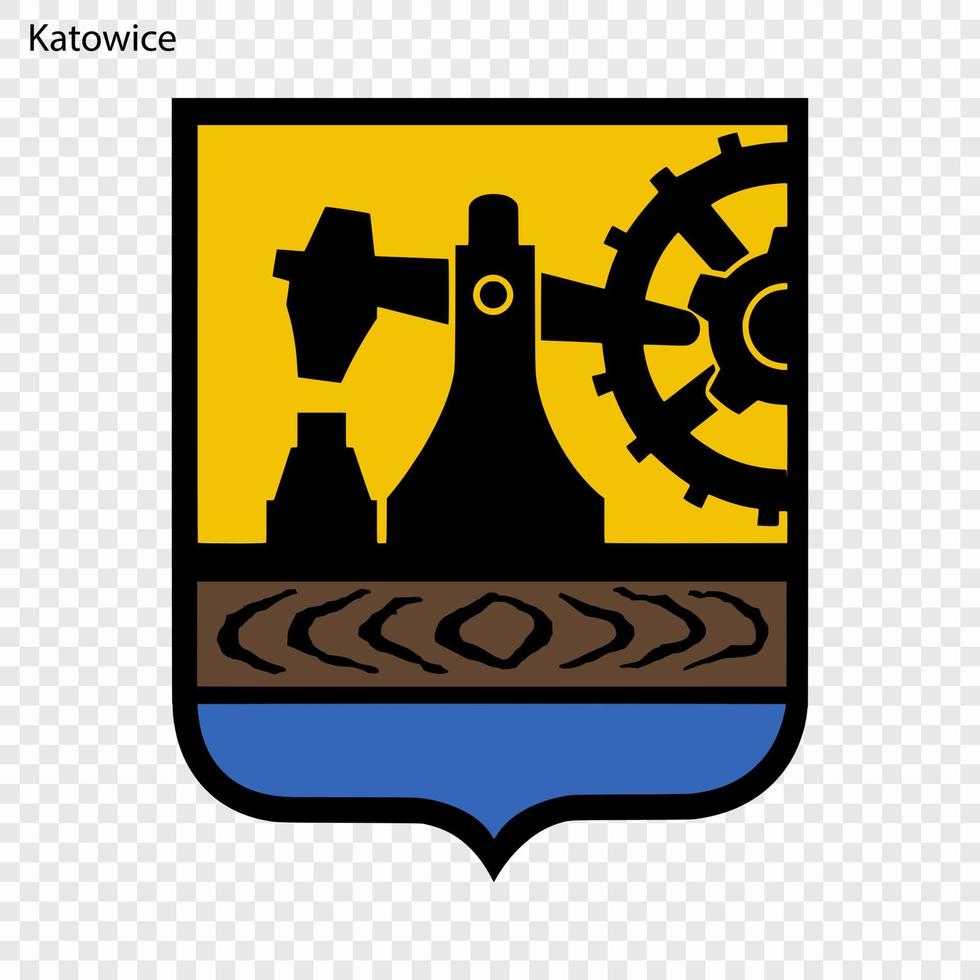 emblema de ciudad de Polonia. vector