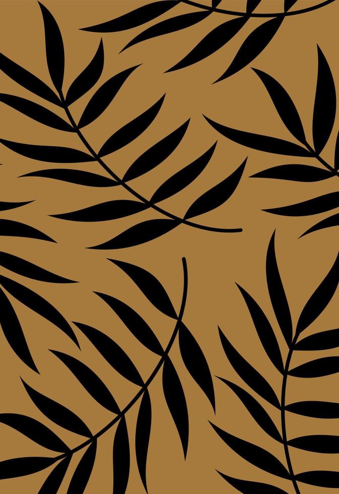botanical abstract vector card illustration with leaves