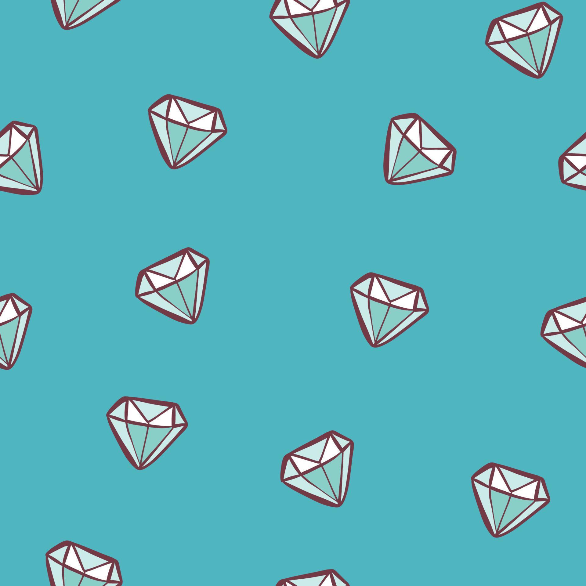 Diamond doodle vector pattern. Seamless fashion trendy background. Hand