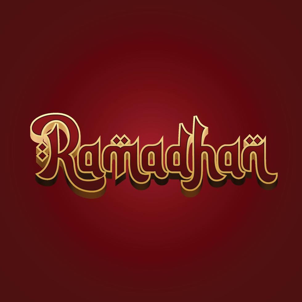 Ramadán moderno texto efecto vector