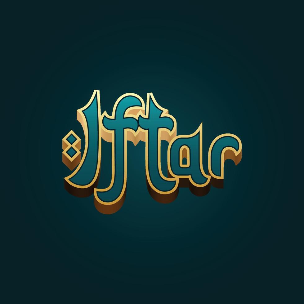 iftar moderno texto efecto vector
