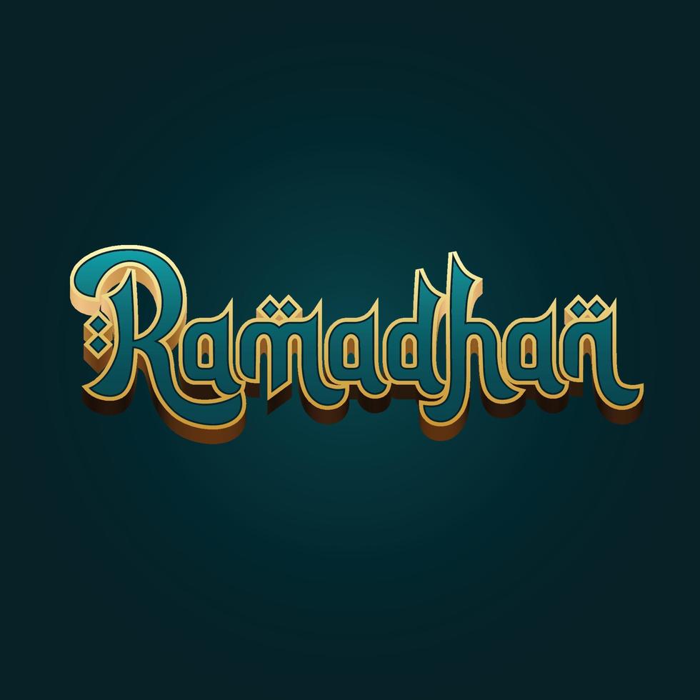 Ramadan Modern Text Effect vector