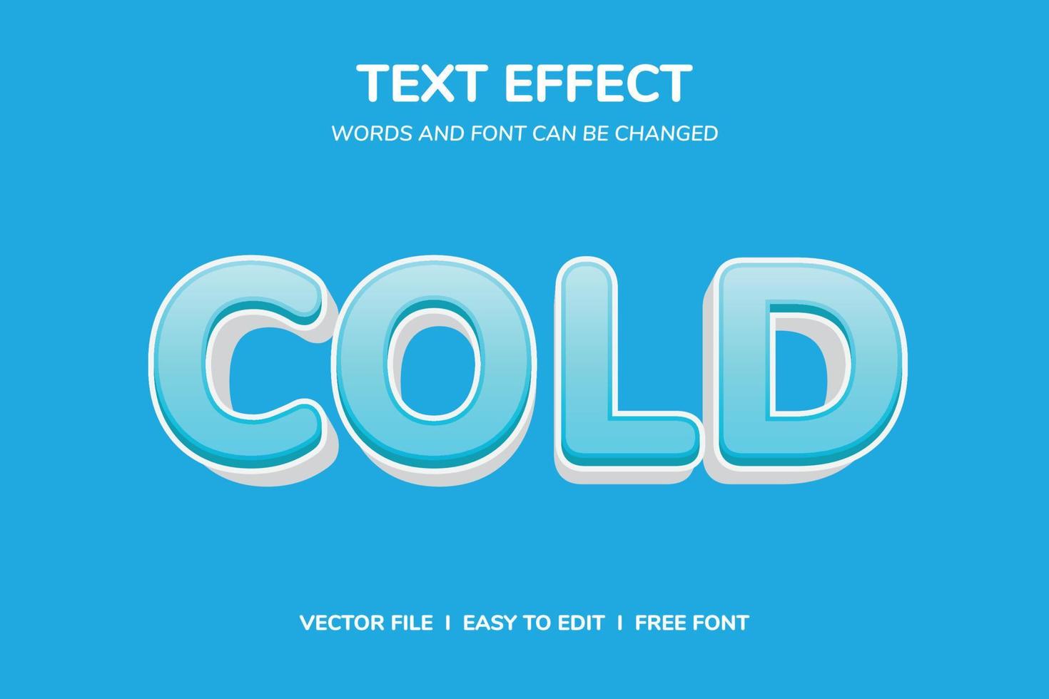 Cold Editable Text Effect vector