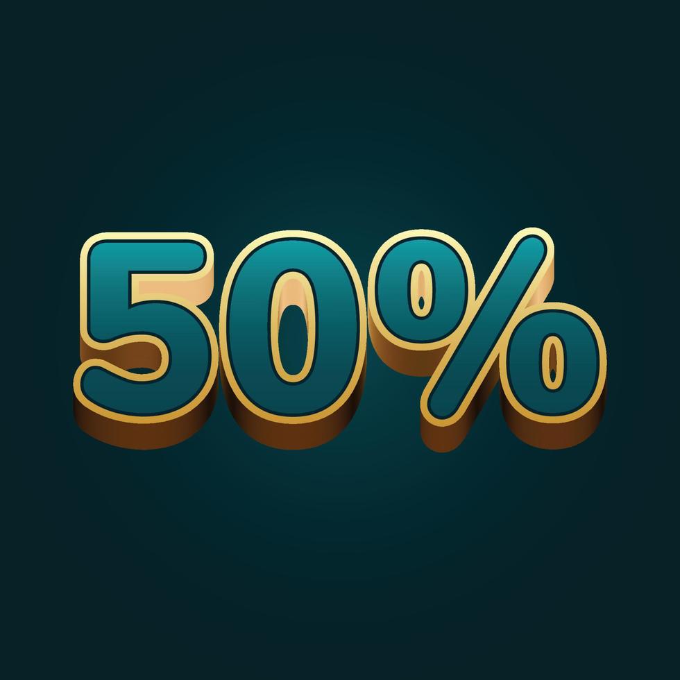 Discount 50 Percent Editable Text Effect. vector