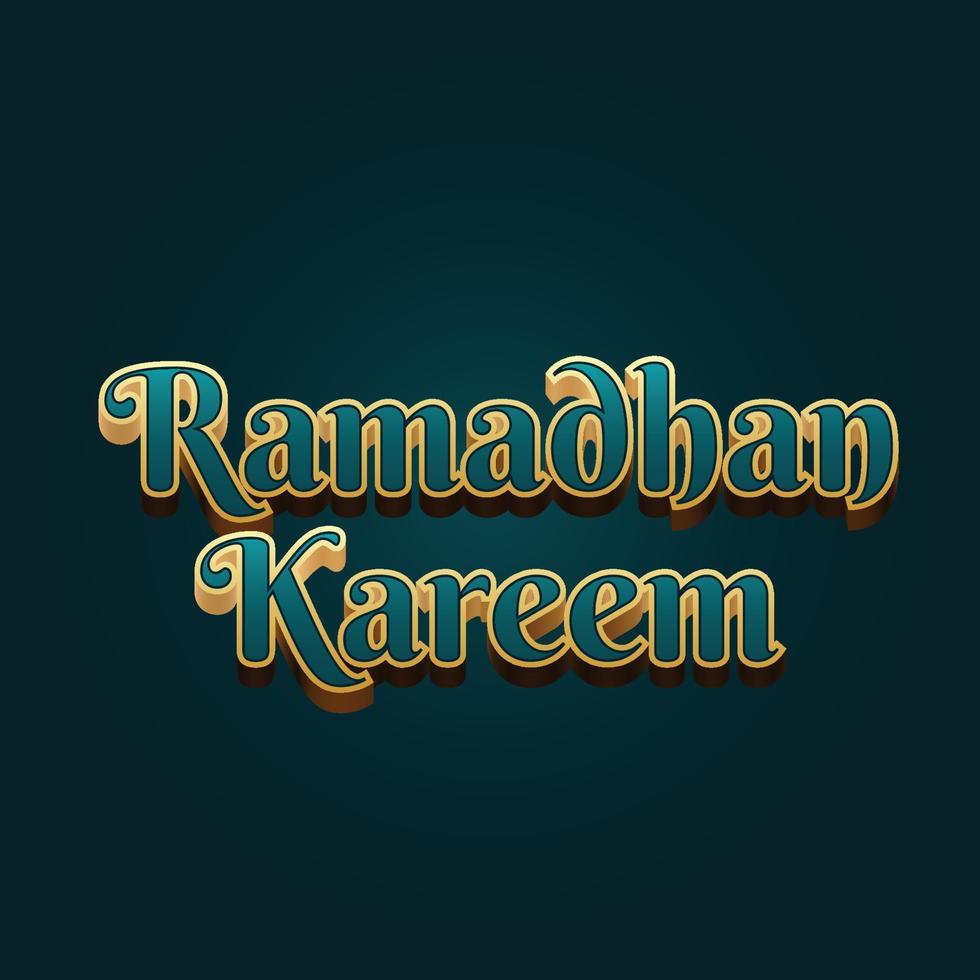 Ramadán moderno texto efecto vector