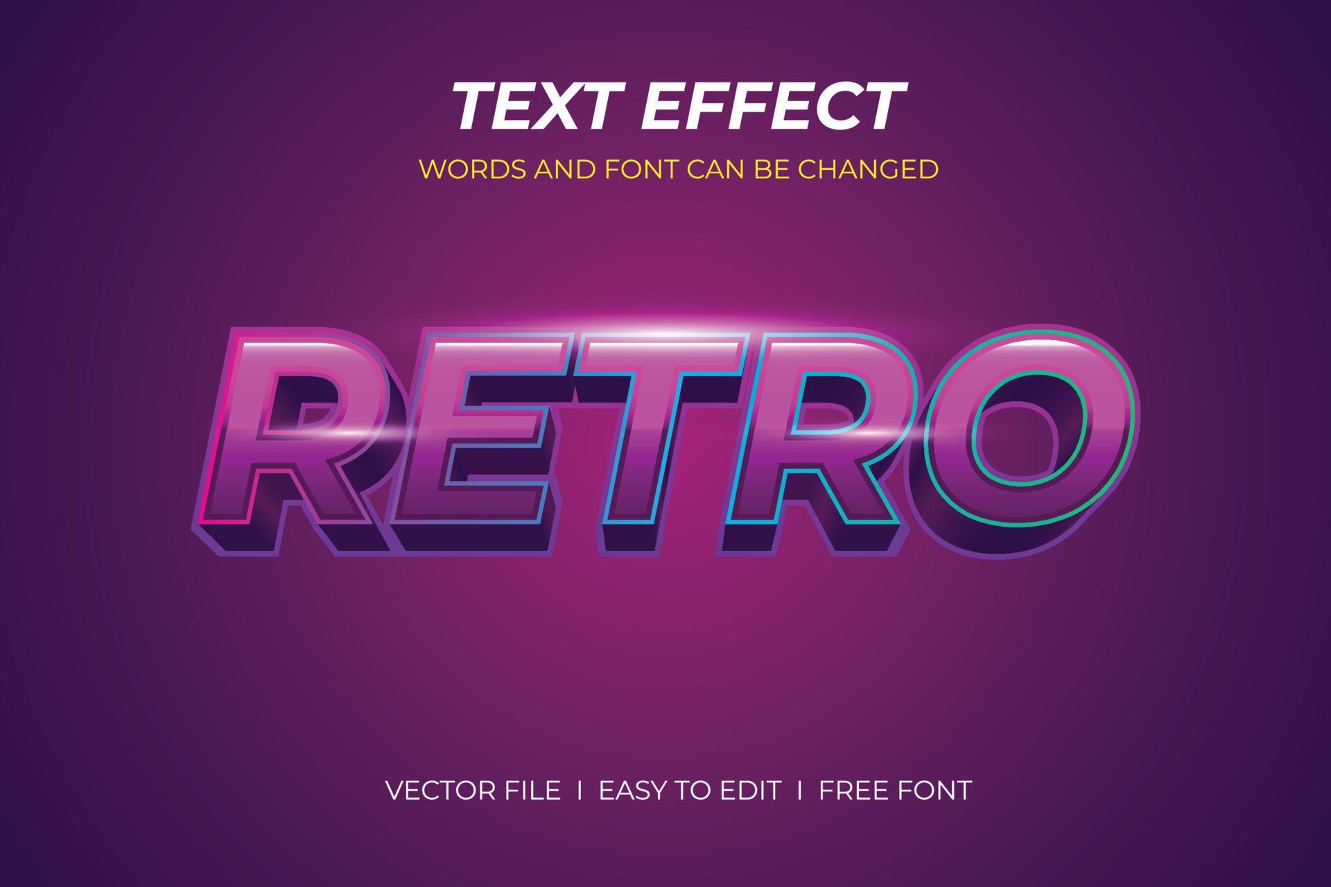 Retro Editable Text Effect 21913300 Vector Art at Vecteezy