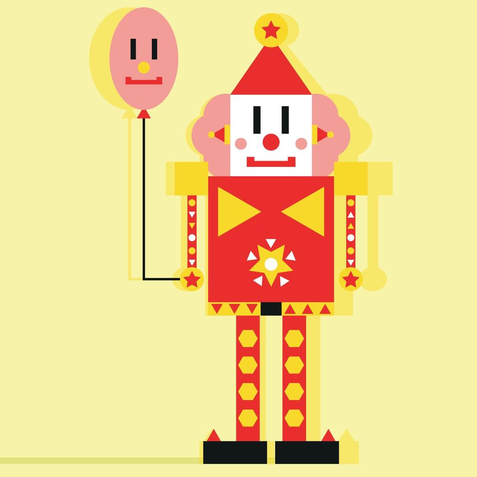 flat cute clown vector illustration
