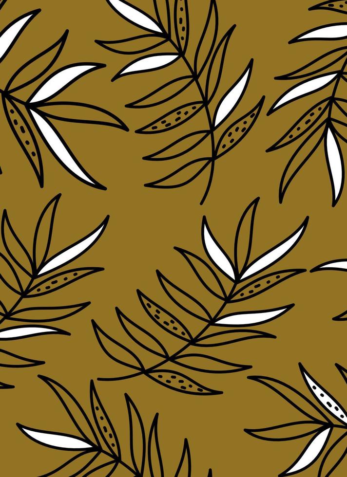 botanical abstract vector card illustration with leaves