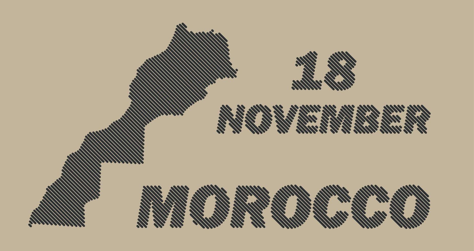 Morocco country map with grid line shape sample design-line vector