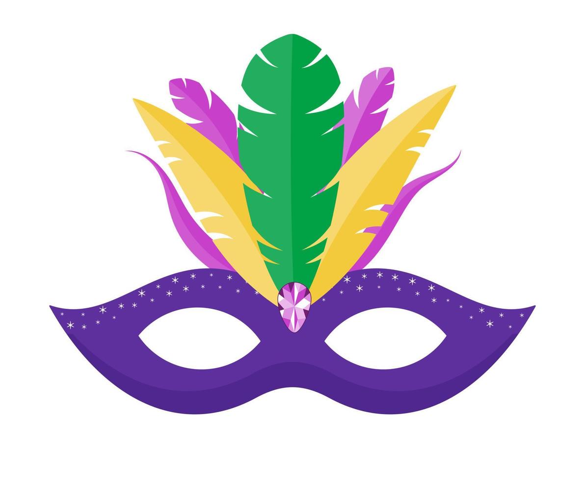 Carnival Card or Banner With Typography Design of Popular Event in Brazil. Mardi Gras Theme With Colorful Party Elements. Travel destination. Five colours vector