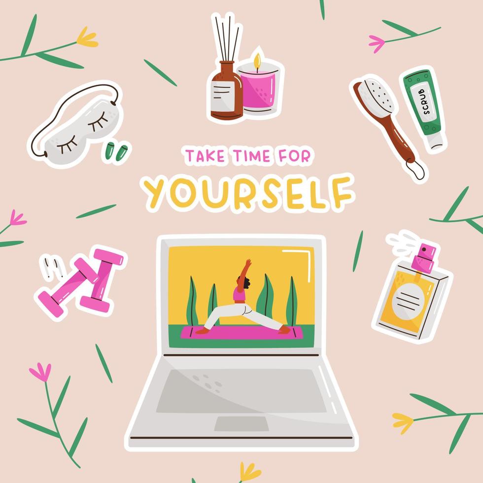Take time for yourself poster vector